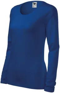 Eng anliegendes Damen-T-Shirt mit langen Ärmeln, königsblau #794630
