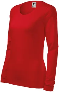 Eng anliegendes Damen-T-Shirt mit langen Ärmeln, rot #794558