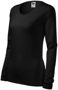 Eng anliegendes Damen-T-Shirt mit langen Ärmeln, schwarz #794532