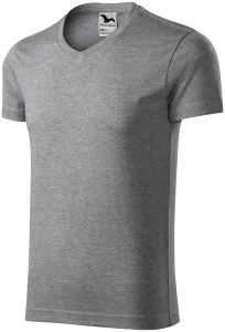 Eng anliegendes Herren-T-Shirt, dunkelgrauer Marmor, XL