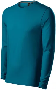 Eng anliegendes Herren T-Shirt mit langen Ärmeln, petrol blue #802035
