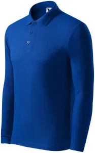 Grobes Poloshirt für Herren mit langen Ärmeln, königsblau #800518