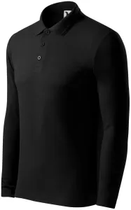 Grobes Poloshirt für Herren mit langen Ärmeln, schwarz #800458