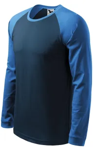 Herren Kontrast T-Shirt mit langen Ärmeln, dunkelblau #794764