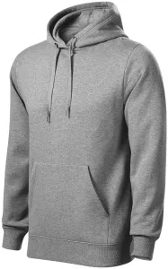 Herren Sweatshirt mit Kapuze ohne Reißverschluss, dunkelgrauer Marmor, S