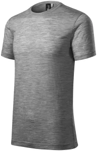Herren T-Shirt aus Merinowolle, dunkelgrauer Marmor #804461