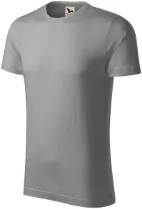 Herren-T-Shirt aus strukturierter Bio-Baumwolle, altes Silber #804867