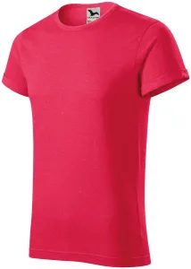 Herren T-Shirt mit gerollten Ärmeln, roter Marmor, L