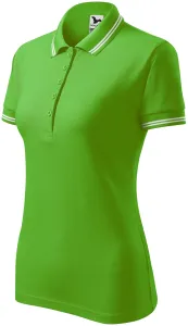 Kontrast-Poloshirt für Damen, Apfelgrün
