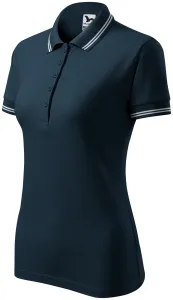 Kontrast-Poloshirt für Damen, dunkelblau #799025