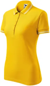 Kontrast-Poloshirt für Damen, gelb #798941