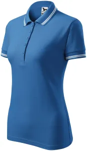 Kontrast-Poloshirt für Damen, hellblau, L