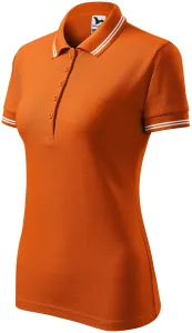 Kontrast-Poloshirt für Damen, orange, XS