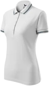 Kontrast-Poloshirt für Damen, weiß, 2XL