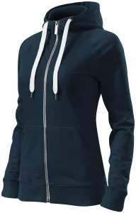 Kontrastfarbenes Damen-Sweatshirt mit Kapuze, dunkelblau #794848