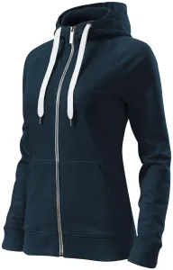 Kontrastfarbenes Damen-Sweatshirt mit Kapuze, dunkelblau, 2XL
