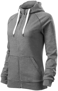 Kontrastfarbenes Damen-Sweatshirt mit Kapuze, dunkelgrauer Marmor, XL