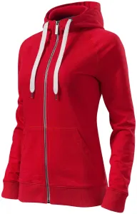 Kontrastfarbenes Damen-Sweatshirt mit Kapuze, formula red #794834