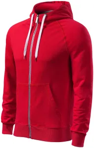 Kontrastiertes Herren-Sweatshirt mit Kapuze, formula red, XL