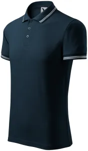 Kontrastiertes Poloshirt für Herren, dunkelblau, 3XL