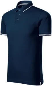 Kontrastiertes Poloshirt für Herren, dunkelblau, S