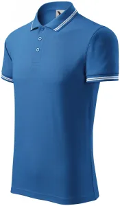 Kontrastiertes Poloshirt für Herren, hellblau #797965