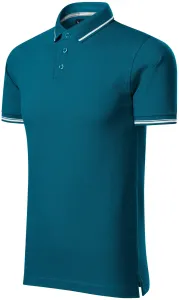 Kontrastiertes Poloshirt für Herren, petrol blue