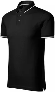 Kontrastiertes Poloshirt für Herren, schwarz #792265