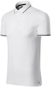 Kontrastiertes Poloshirt für Herren, weiß, 3XL