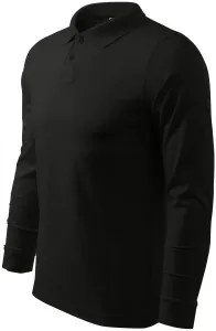 Langärmliges Poloshirt für Herren, schwarz, 2XL