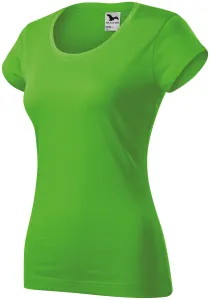 Slim Fit Damen T-Shirt mit rundem Halsausschnitt, Apfelgrün #801444