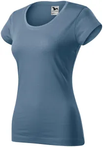 Slim Fit Damen T-Shirt mit rundem Halsausschnitt, denim
