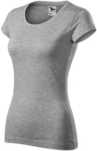 Slim Fit Damen T-Shirt mit rundem Halsausschnitt, dunkelgrauer Marmor