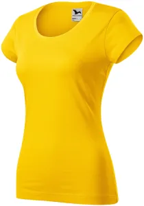 Slim Fit Damen T-Shirt mit rundem Halsausschnitt, gelb, XL