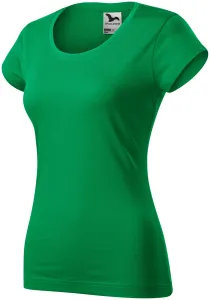 Slim Fit Damen T-Shirt mit rundem Halsausschnitt, Grasgrün #801519