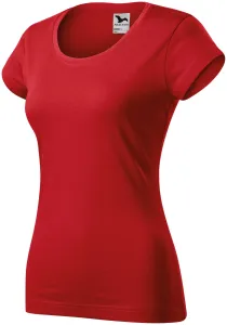 Slim Fit Damen T-Shirt mit rundem Halsausschnitt, rot, S