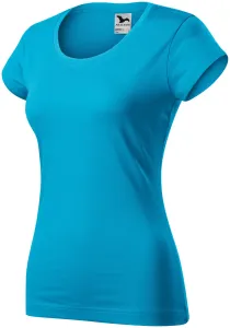 Slim Fit Damen T-Shirt mit rundem Halsausschnitt, türkis, L