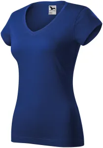 Slim Fit Damen T-Shirt mit V-Ausschnitt, königsblau #801696