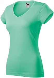 Slim Fit Damen T-Shirt mit V-Ausschnitt, Minze #801744