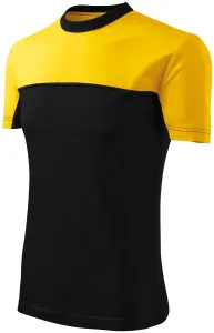 T-Shirt mit zwei Farben, gelb, L