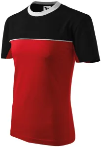 T-Shirt mit zwei Farben, rot, L