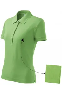 Damen einfaches Poloshirt, erbsengrün #268405
