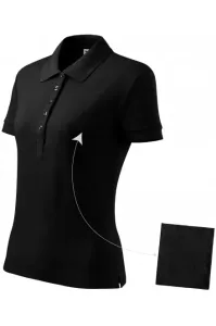 Damen einfaches Poloshirt, schwarz #268331