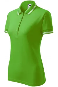 Kontrast-Poloshirt für Damen, Apfelgrün #268590