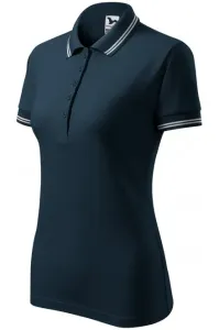 Kontrast-Poloshirt für Damen, dunkelblau #268647