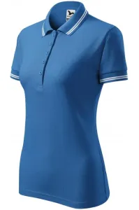 Kontrast-Poloshirt für Damen, hellblau #268629