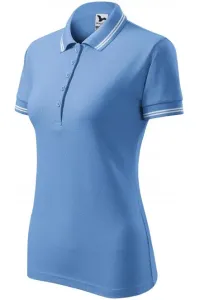 Kontrast-Poloshirt für Damen, Himmelblau #268642