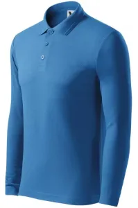 Grobes Poloshirt für Herren mit langen Ärmeln, hellblau #268787