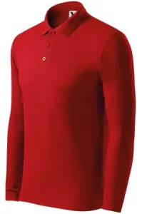 Grobes Poloshirt für Herren mit langen Ärmeln, rot