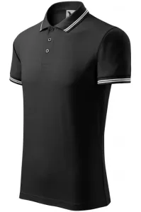 Kontrastiertes Poloshirt für Herren, schwarz #268106